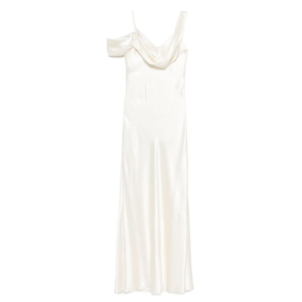 Reformation Ronda Ivory Silk One-Shoulder Maxi Dress 4 - Picture 8 of 8